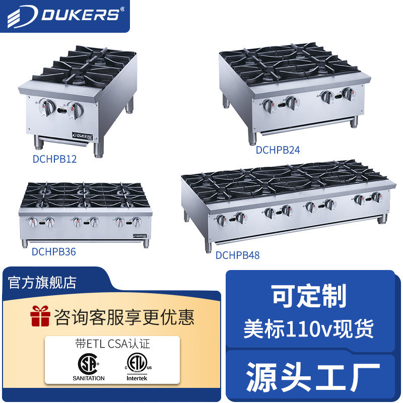 [Us Model 110V] Dukers American-Style Western Kitchen Stainless Steel Clay Pot Stove Natural Gas Stove with Certification