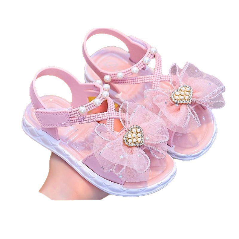 Sandalias de niñas de verano fabricantes directos proveedores de energía al por mayor de comercio exterior niños princesa bebé velcro sandalias