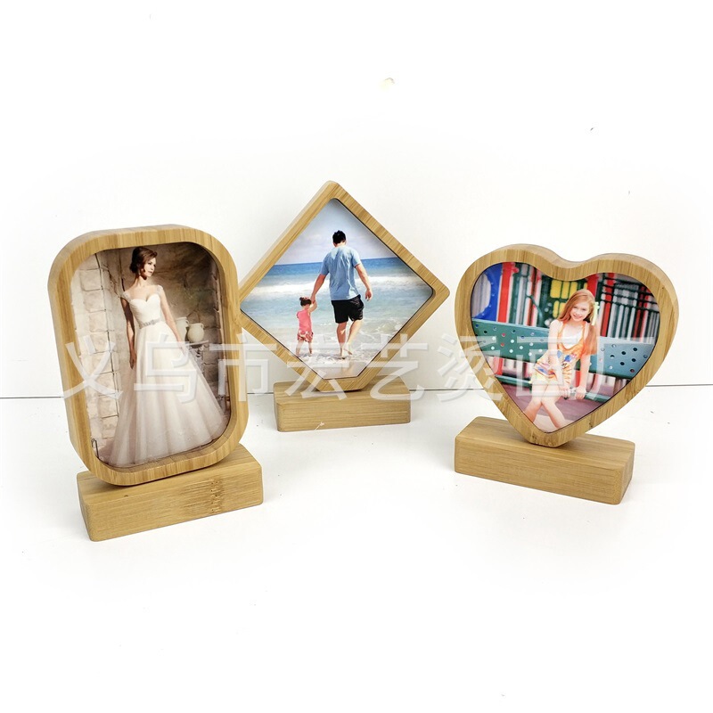 Thermal transfer blank heart-shaped bamboo material table rotating creative bamboo photo frame crafts bamboo sublimation photo frame Thermal transfer blank heart-shaped bamboo material table rotating creative bamboo photo frame crafts bamboo sublimation photo frame