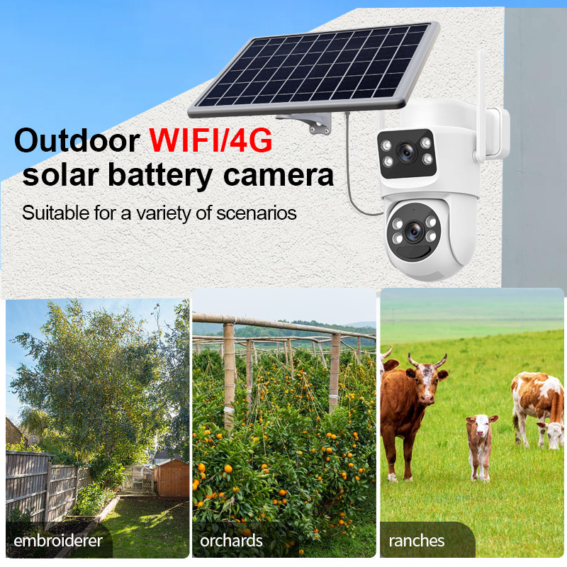 Nuevos productos transfronterizos 3 millones de cámaras binoculares solares de baja potencia 4G en espera de 365 días de monitoreo 360 grados al aire libre