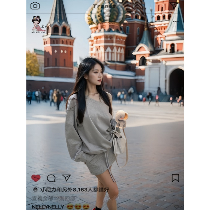 新品亚马逊欧美氛围感穿搭早秋美式辣妹风卫衣女裤裙子上衣两件套|undefined