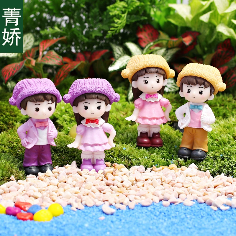 Усадьба пара друзей мох мясистый микропейзаж DIY материал горшок Садоводство зеленое растение цветок декоративные украшения