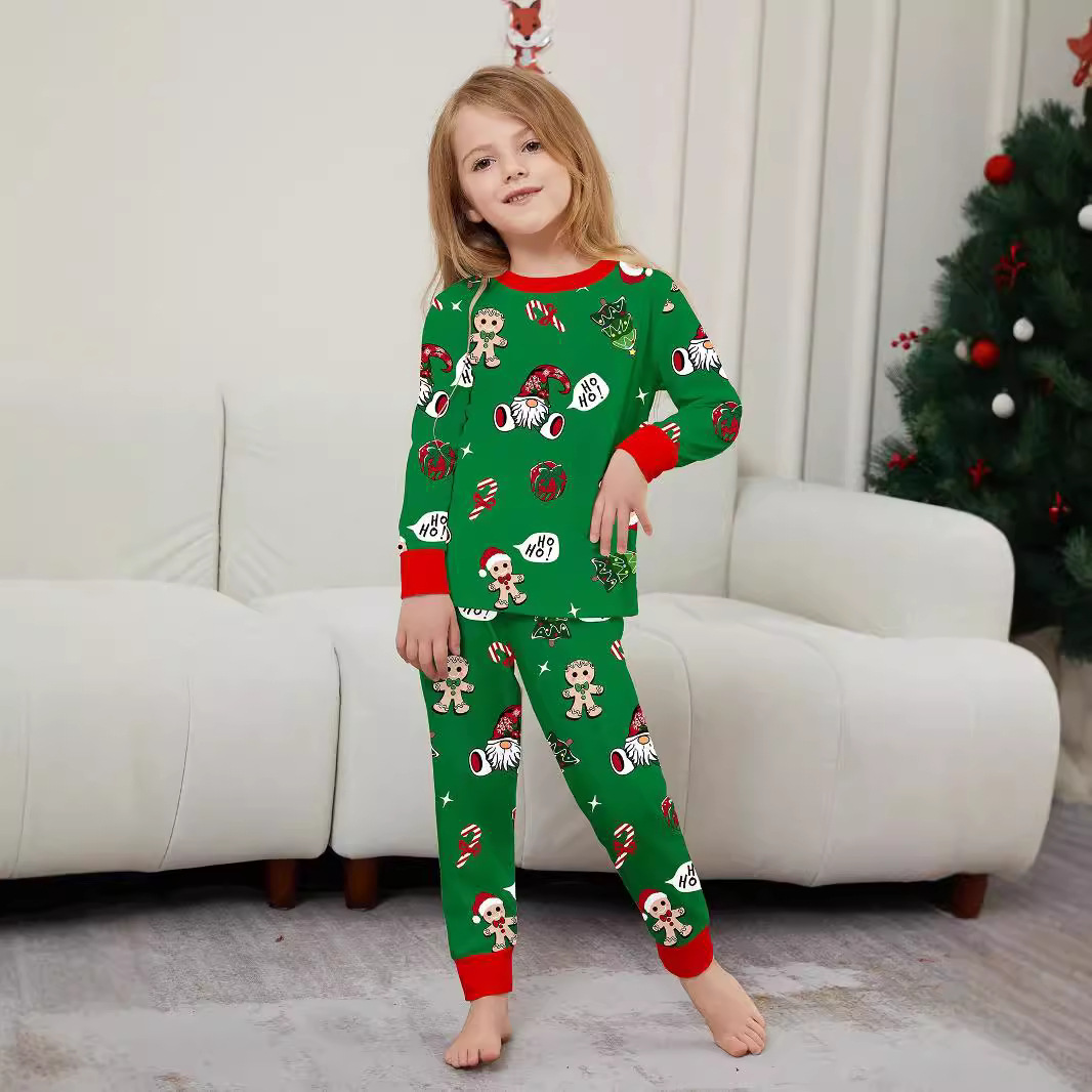 Kerstmis Kerstman brief peperkoek man Kerstmis familie pak bedrukte homewear_voghion.com