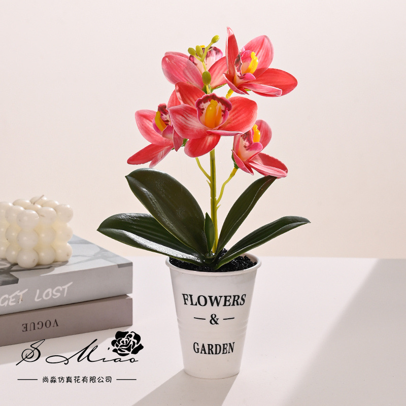 Flores falsas impresión 3D película Huilan bonsai simulación flor de moda creativa decoración planta artificial simulación maceta