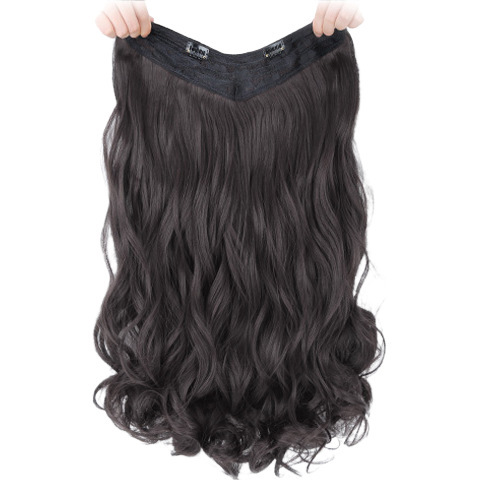 Factory Wholesale Women's One-Piece Long Wavy Hair U-Shape Upgraded V-Shape Fluffy Invisible Straight Hair Wig Clip