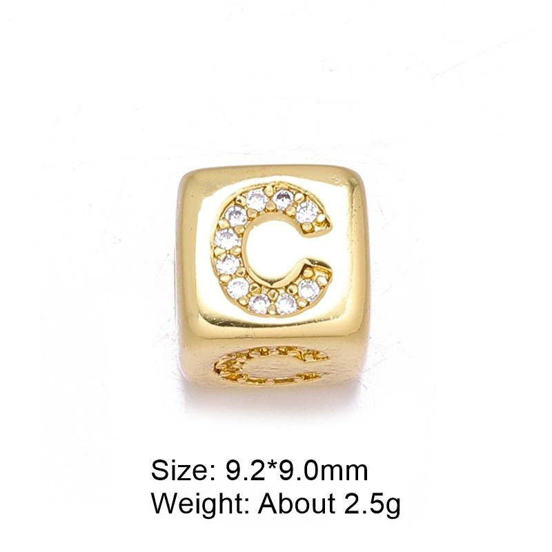 3g Weight Beads Jewelry Making Type DIY Ornament Accessories Classification 1 Piece Quantity Copper Material Letter Pattern All Seasons Season Polished Finish Plating Design Simple Style Style 1 Piece Copper Letter Polished DIY Ornament Accessories Beads 7