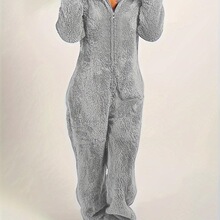 Y 33424 Fleece Hooded Jumpsuit Pajama ������ñ˯��