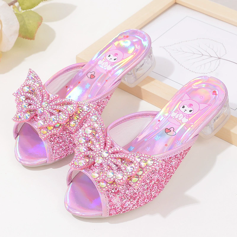 2025 новые тапочки для девочек Летние детские принцессы сандалии домашние детские девочки кулуми детские туфли на каблуках