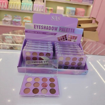 (caja de exhibición) SAS sombra de ojos transfronteriza multicolor maquillaje delicado perla 12 sombras de ojos 12 placas una caja