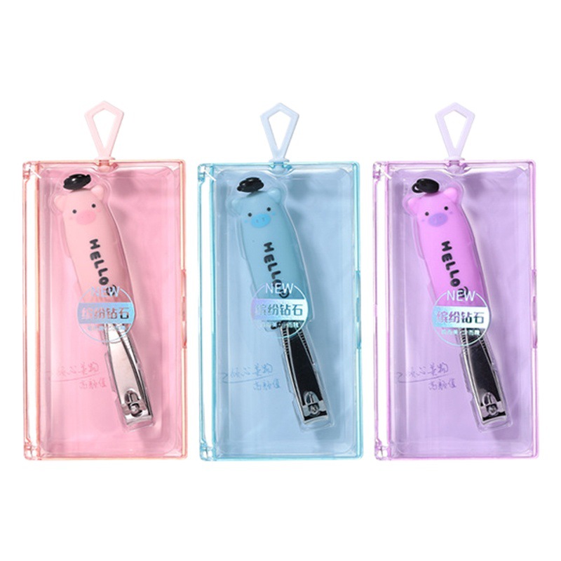 Lmltop caja de silicona de dibujos animados de almacenamiento de cortauñas portátil manicura herramientas cortauñas solo paquete sy545