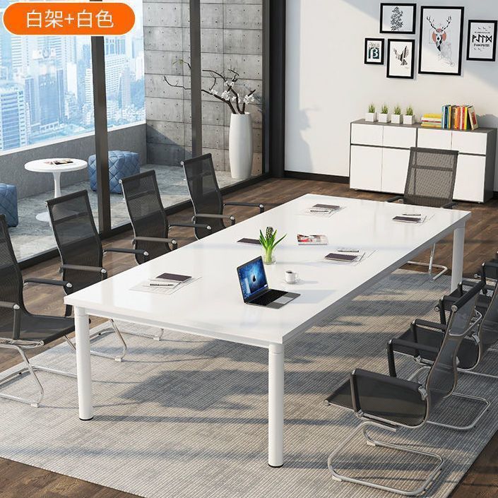 会议桌长桌简约现代商用办公室洽谈桌白色简易长方形专用办公桌|undefined