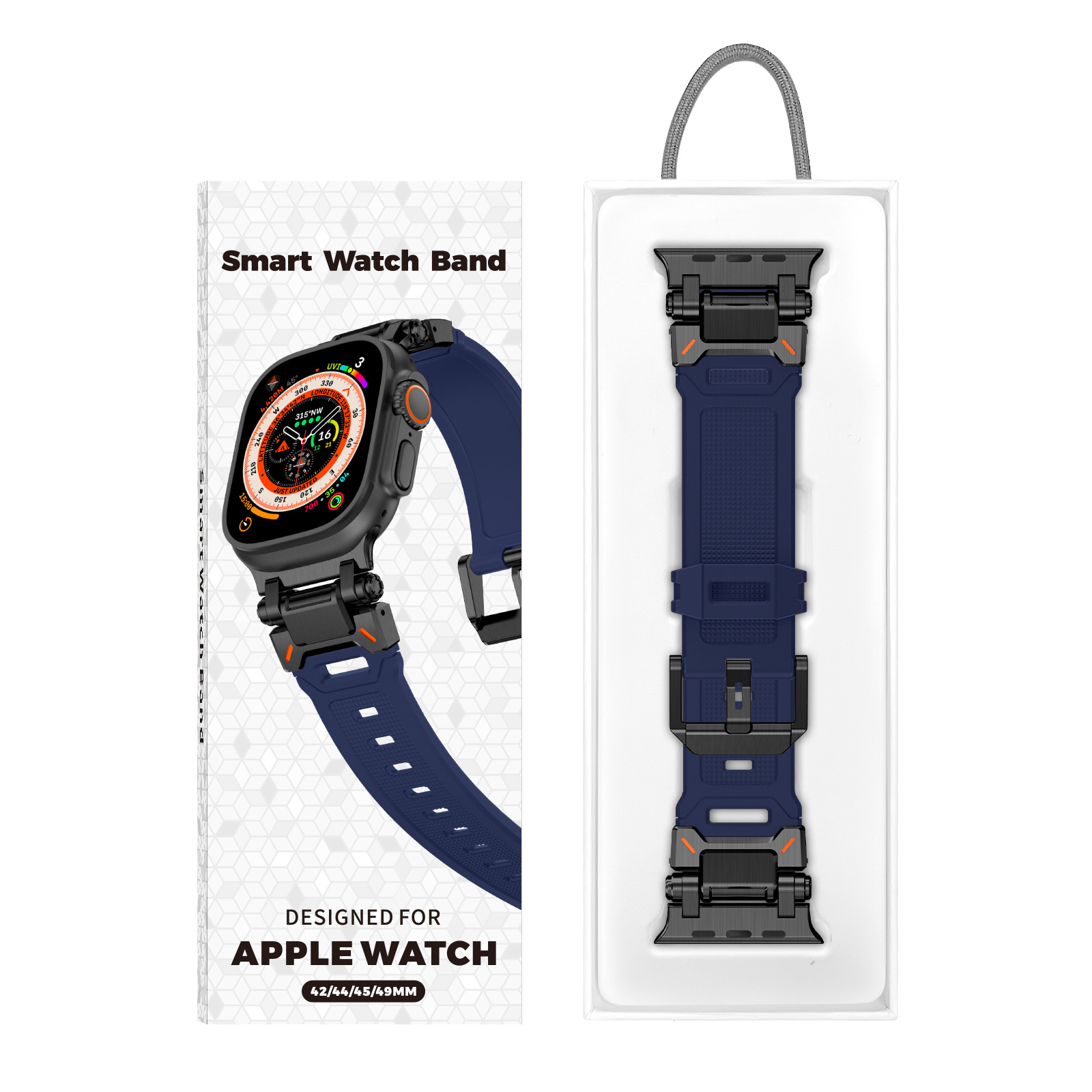 Aplicable a Apple Watch 123456789 Generación de Apple I reloj Explorer conector metálico TPU Correa
