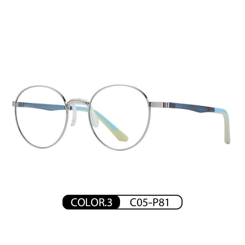 2023 nuevas gafas ovaladas marco integrado de silicona almohadilla de la nariz de goma de dos colores pierna TJ842 moda Anti-azul gafas de luz