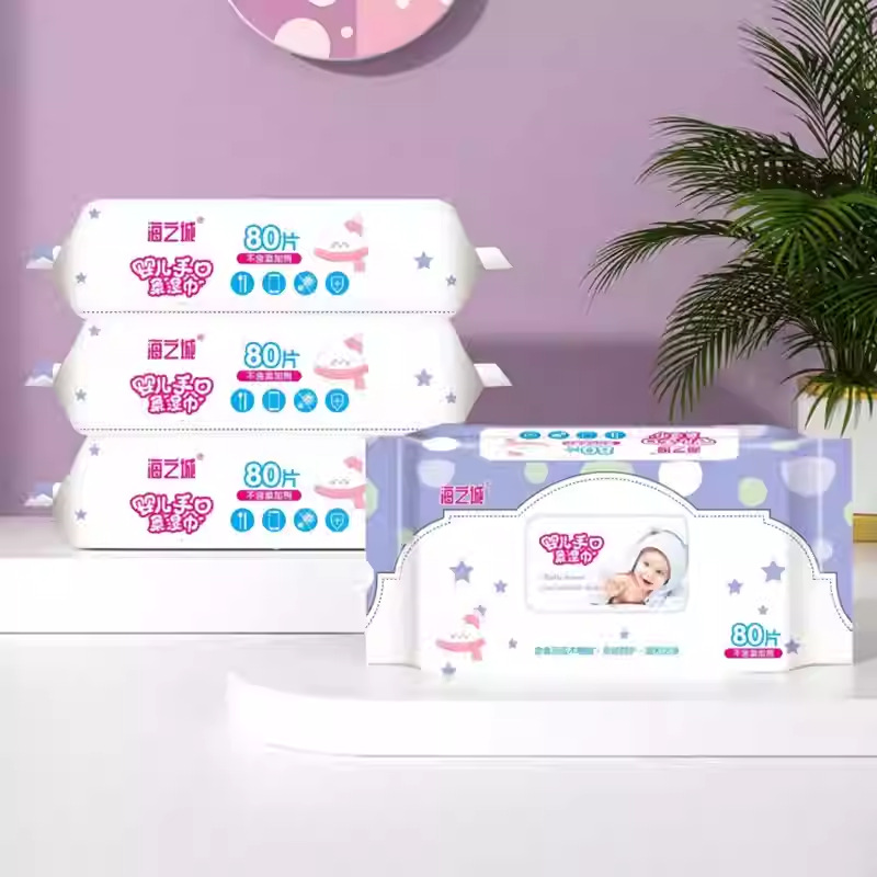 Disposable Baby Wipes Newborn Baby Hand and Foot Mouth Wipes Kidsren's Cleaning Wet Towels Free Shipping Unscented and Moisturizing