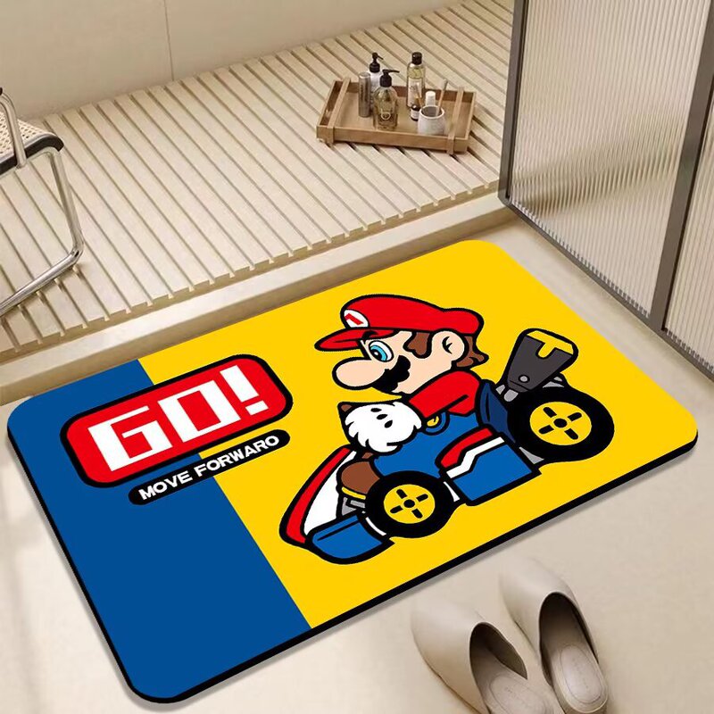 Mario Diatom Mud Floor Mat Household Bathroom Floor Mat Water Absorbent Quick-drying Toilet Foot Mat Entrance Door Mat