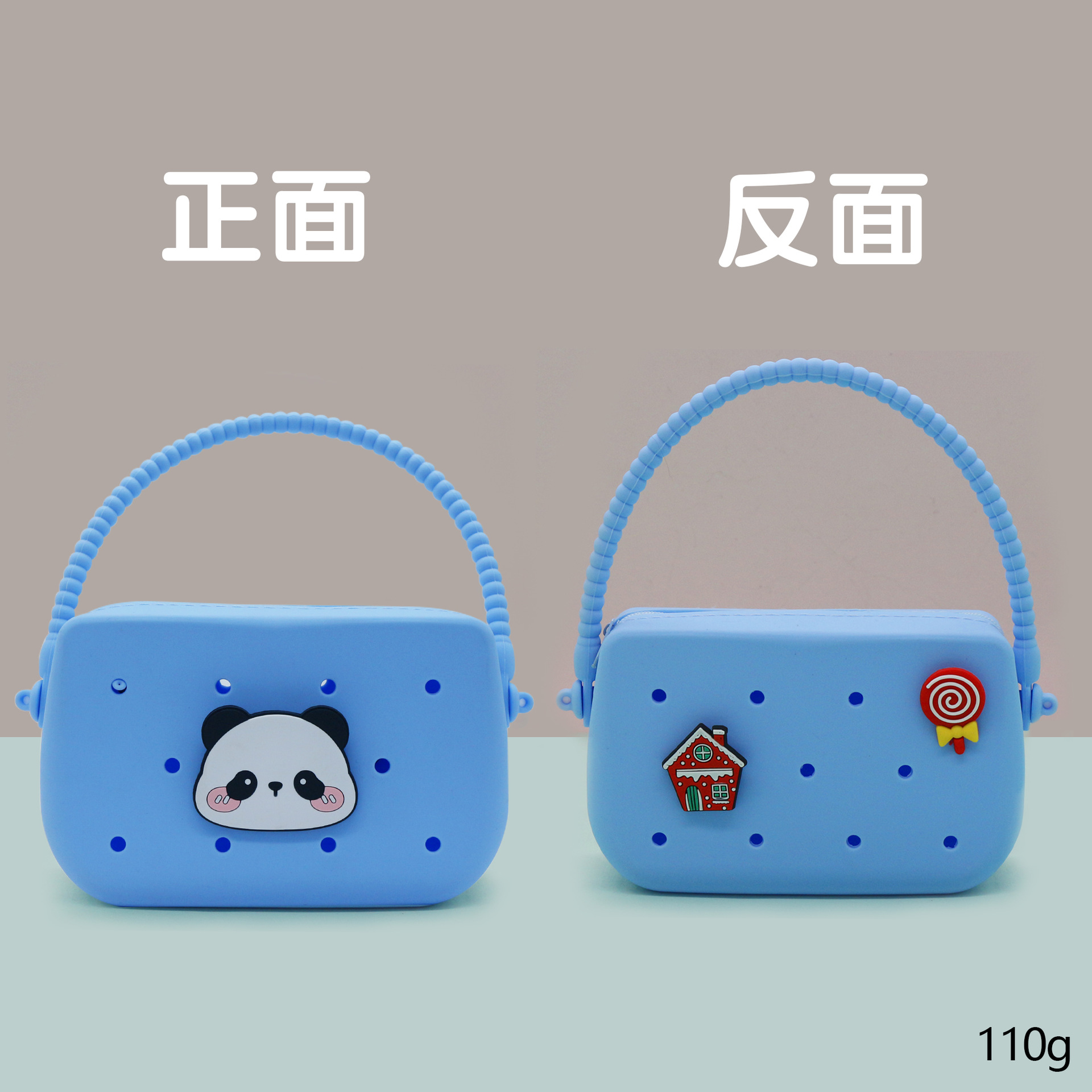 파란색 토트백 [신발 장식 랜덤 발송]