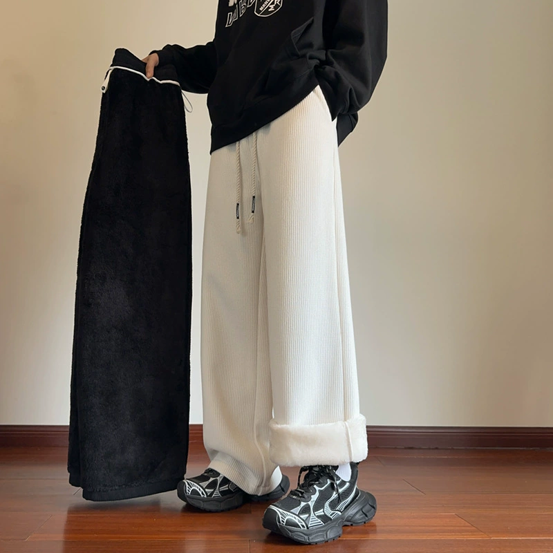 Демисезонные брюки, тёплые лосины, oversize, свободный прямой крой