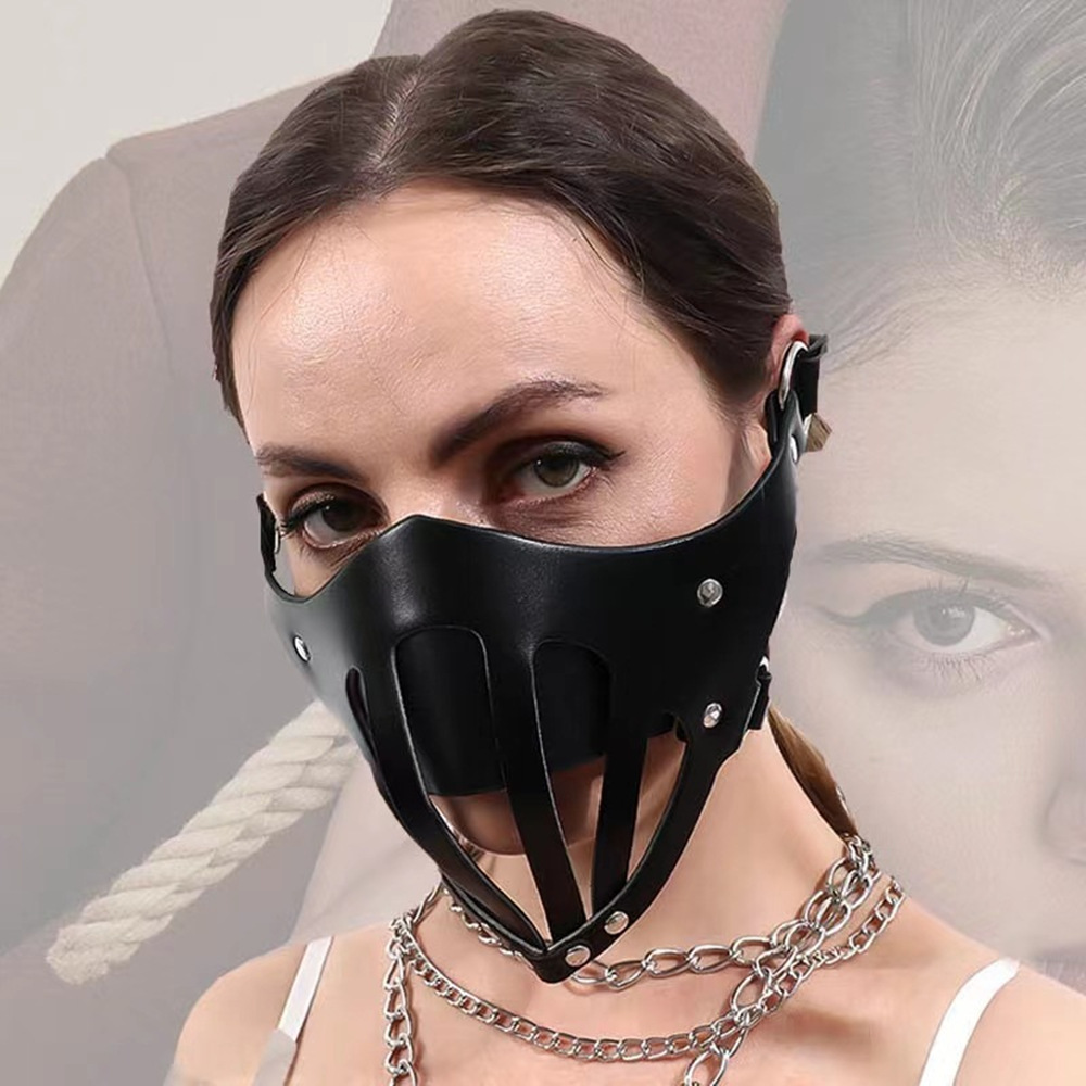 Moda de cuero negro discoteca máscara de baile de máscara de Halloween exagerada máscara de fiesta máscara de ojos Europa y América