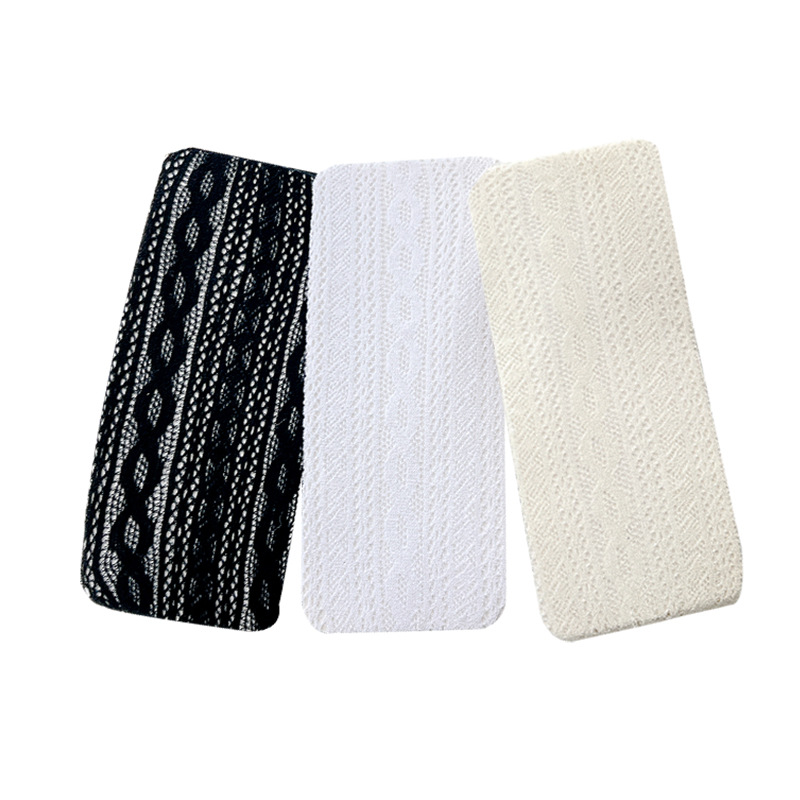 Medias negras delgadas de verano de Lolita Twist Striped retro calcetines de red puros calcetines blancos sobre la rodilla de las mujeres