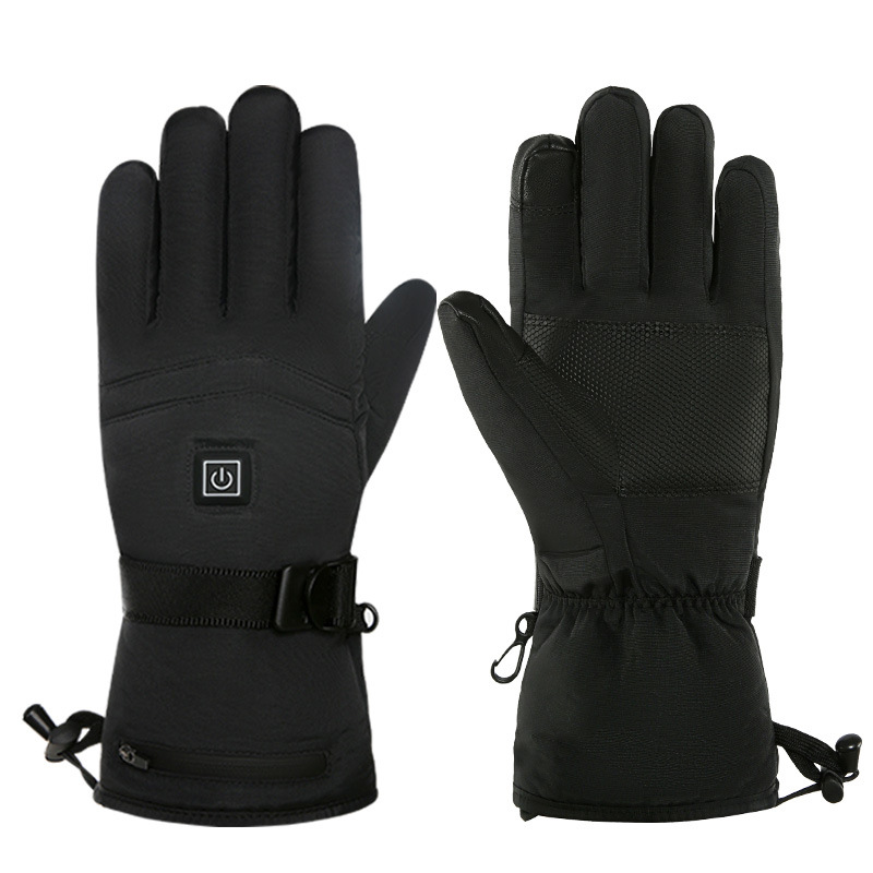 亚马逊发热手套冬保暖充电加热手套男女电热手套滑雪户外加厚手套