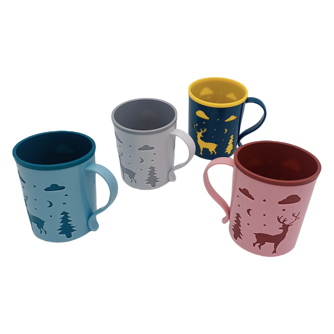 G1 521 329 # taza de plástico boutique creativo enjuague bucal taza de plástico taza de cepillo de dientes con mango taza de lavado Baño
