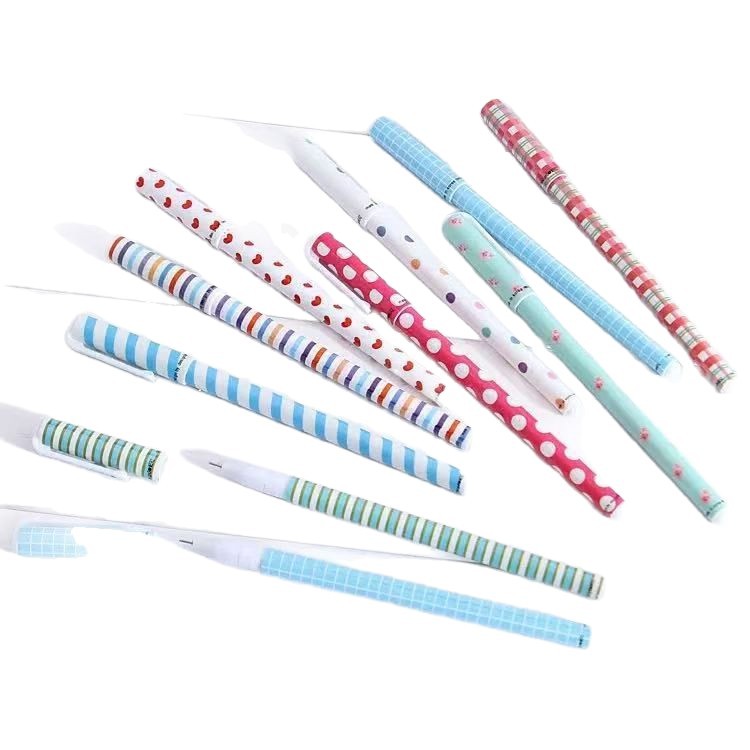 Bolígrafo de gomas de color fresco pequeño coreano, bolígrafo a base de agua, bolígrafo de 10 colores, juego de papelería para estudiantes de secundaria, bolígrafo de gancho