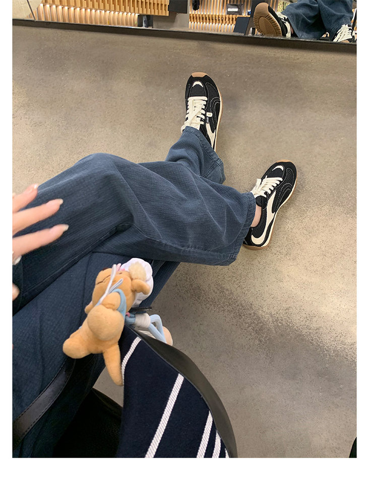Giày sneaker nữ da bò lưới thân thấp dây buộc gót ẩn 6 cm — Đen (Gót ẩn 6CM) - Còn hàng, Đỏ (Gót ẩn 6CM) - Còn hàng chi tiết 30