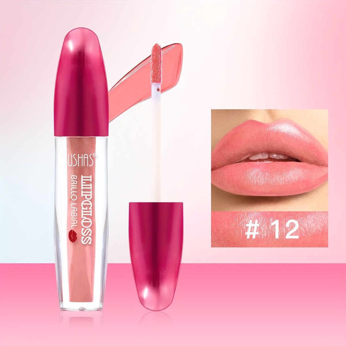 USHAS Europa y América Punto transfronterizo Brillo de labios Impermeable Hidratante Fácil de colorear Taza antiadherente Lápiz labial líquido de larga duración LG2540B