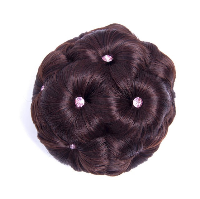 Fábrica al por mayor diamante nueve flor moño pelo clip peluca flor brote nupcial accesorios para el cabello updo pelo moño pelo bolsa en stock