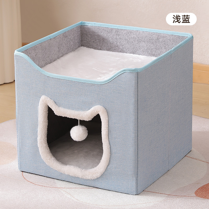 Nido de gato transfronterizo plegable para alojar gatos, casa de gato, villa de cuatro estaciones con placa de agarre para gatos, calentamiento para gatos, productos para mascotas