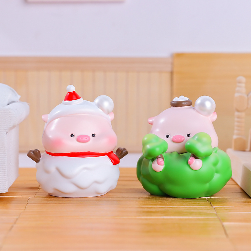 창의적이고 트렌디한 놀이 작은 돼지 숨바꼭질 블라인드 박스 귀여운 인형 장식품 데스크탑 자동차 장식 공장 직접 판매