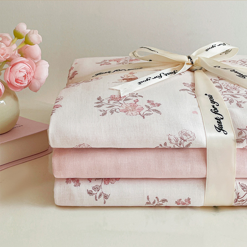 Nuevo juego de cuatro piezas de cama de hilo de doble capa Clase A, algodón puro, 2025, nuevo juego de sábanas con funda de edredón, ropa de cama de tres piezas