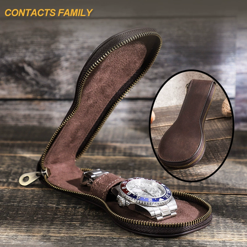 Кожаные часы в стиле CONTACTS FAMILY, механическая коробка для хранения