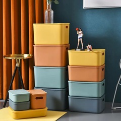 Thickened Plastic Storage Box Desk Jewelry Makeup Storage Basket Room Miscellaneous Storage Box with Lid Organizing Box