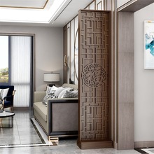 新中式入户屏风客厅木质玄关隔断柜酒店办公装饰架遮挡座屏玄关屏