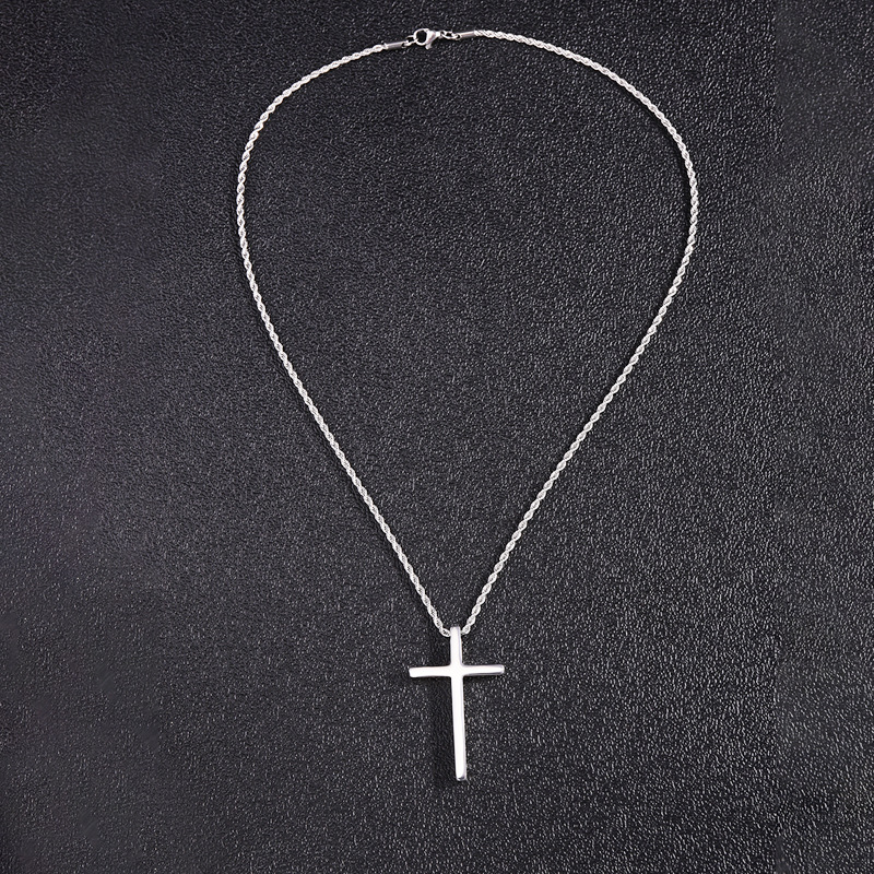 13g Weight 0.03µm-0.05µm Gold Plating Thickness PVD Coated Gold Plating Process 18K Real Gold Plated Plating Material 304 Stainless Steel Pendant Material Pendant Necklace Classification 304 Stainless Steel Chain Material Twisted Rope Chain Chain Type 1 Piece Quantity Holiday, Daily Occasion 304 Stainless Steel Material Cross Pattern Men's Gender Vacation, Simple Style Style Plating Craft Vacation Simple Style Cross 304 Stainless Steel Plating Men's Pendant Necklace Men Pendant Necklaces 5