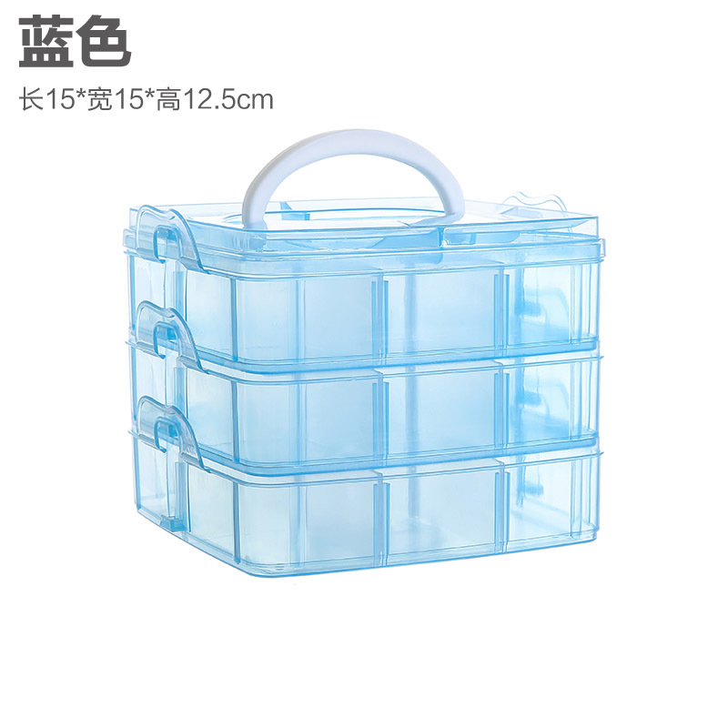 Simple Transparent Plaid Portable Storage Box Jewelry Earrings Necklace Ring Jewelry Children's Hair Accessories Practical Storage Box