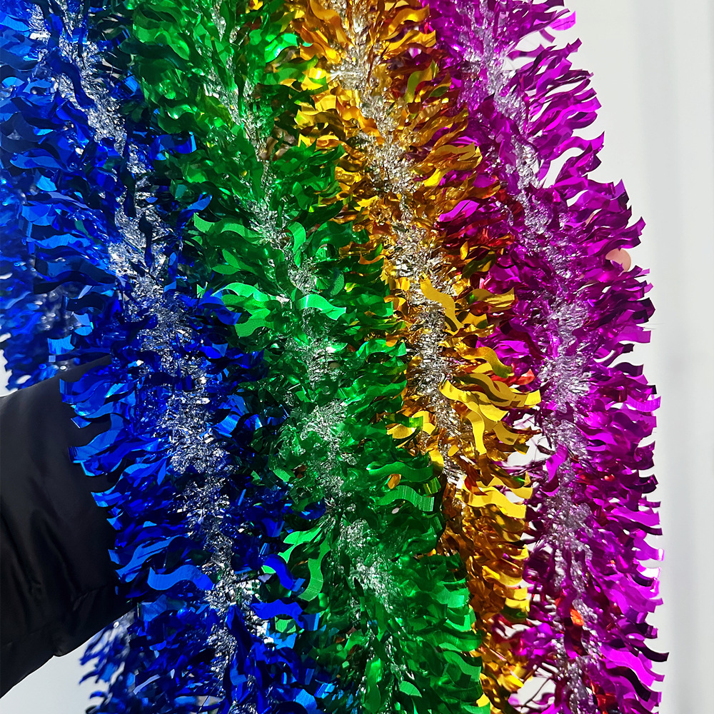 Diseño de celebración de festivales transfronterizos Decoración de bordes de color cardíaco manivela de color bandas de actividad de fiesta de lana de dibujo de flores de 2 metros de cifrado