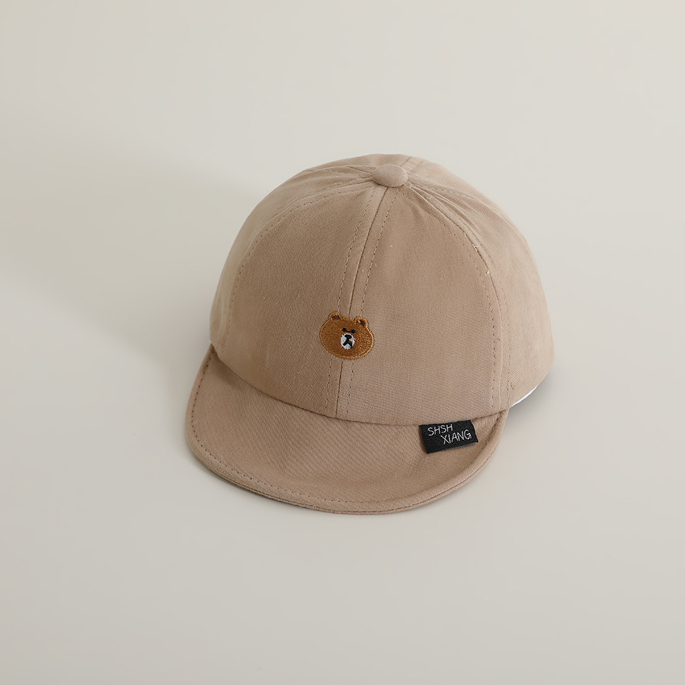 Sombrero de lengua de goma suave para bebés coreanos primavera y otoño lindo oso bordado sombrero de tapa suave para bebés bebés sombrero de béisbol otoño