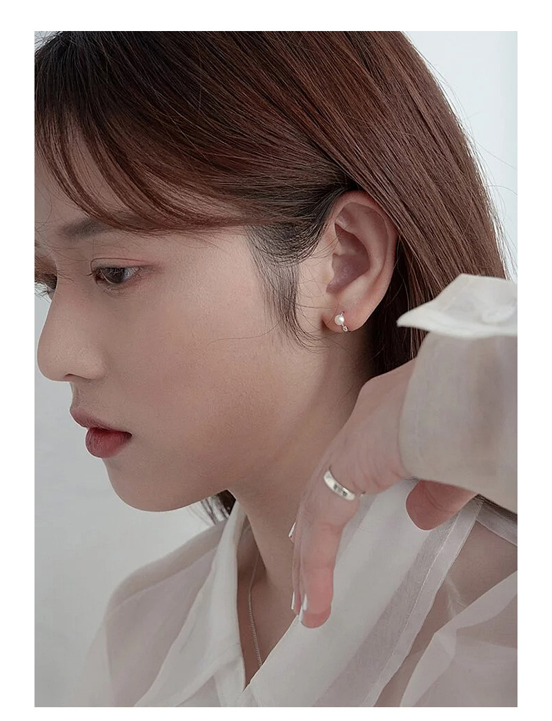 Earrings Classification 1 Pair 925 Sterling Silver Pearl Round Earrings