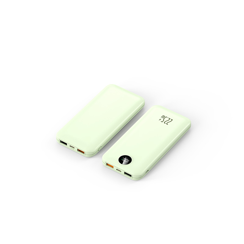 Los fabricantes suministran mini banco de energía portátil para viajes al aire libre, batería, pantalla digital de color sólido de gran capacidad, fuente de alimentación móvil multicolor