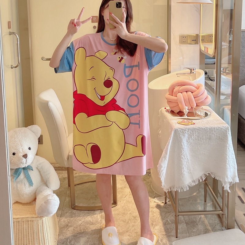 Una variedad de 2023 verano Comercio exterior falda cultural de manga corta suelta grasa más tamaño camisón de dibujos animados ropa para el hogar ventas directas de la fábrica