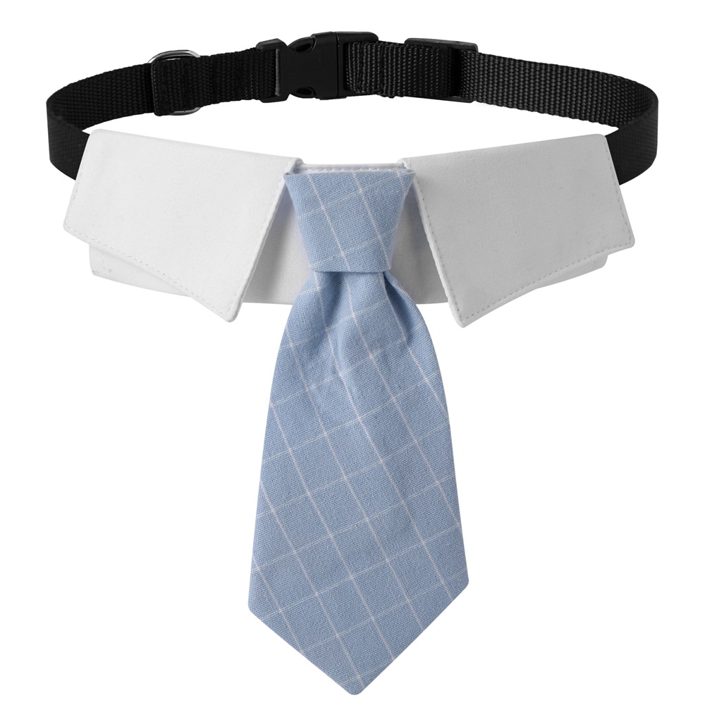 Fábrica en stock transfronterizo nuevo estilo británico guapo boda perro traje de sarga perro collar traje Plaid tie