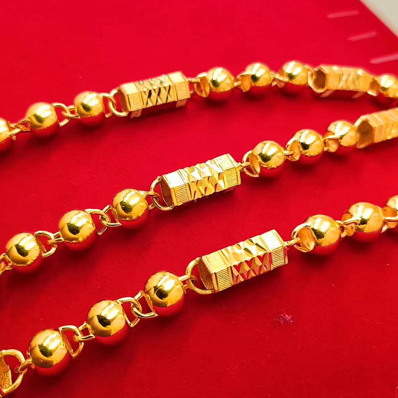 Men's 10mm Dragon Head Necklace With Carved Hexagonal Beads_voghion.com