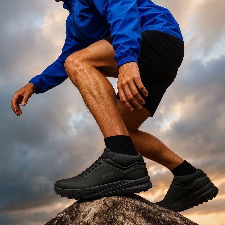 迪家平替中帮男士秋冬防水防滑户外徒步露营登山鞋日常休闲运动鞋