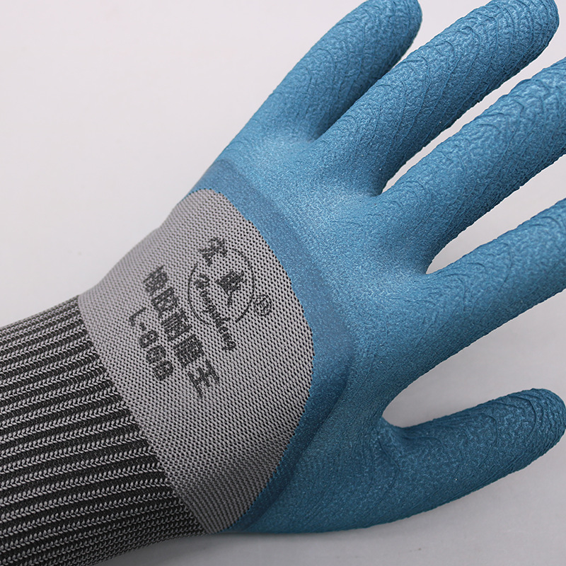 Fábrica al por mayor de neumáticos guantes de goma espuma de látex resistente al desgaste inmersión antideslizante sitio de construcción trabajo guantes de protección laboral