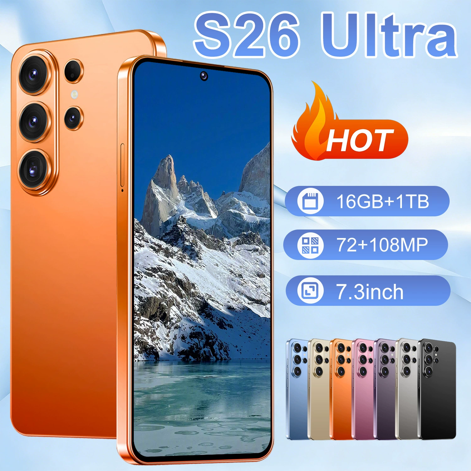 Мобильный телефон, умные часы S26, 3 дюйма, широкий экран, Android