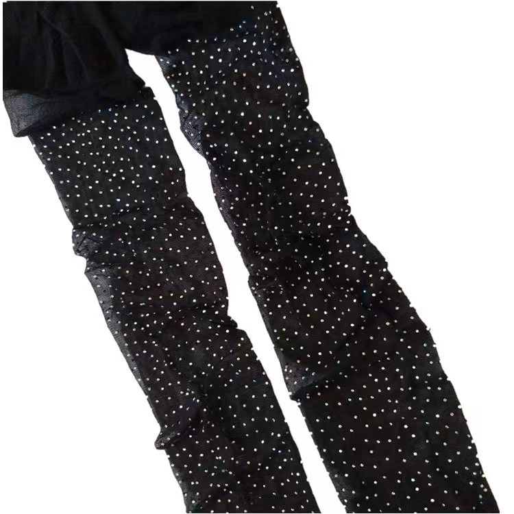 Uudet tähtitaivaan kuvioiset timanttisukat, kesäiset ohuet, mustat sukkahousut, mielivaltaisen leikkauksen omaavat sukkahousut_voghion.com