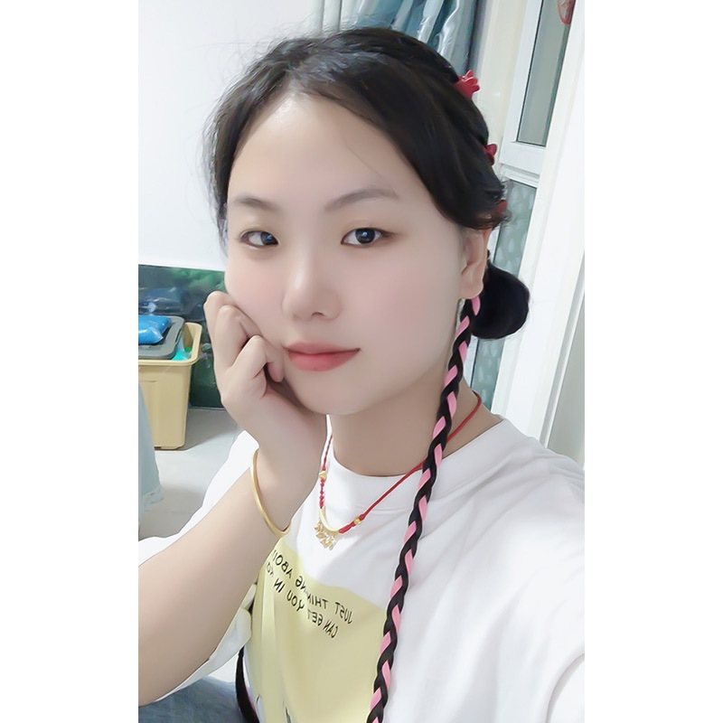 Fake hair braid female ponytail online celebrity sweet cool natural dyed dirty braid ear dyed spicy girl twist boxing braid wig