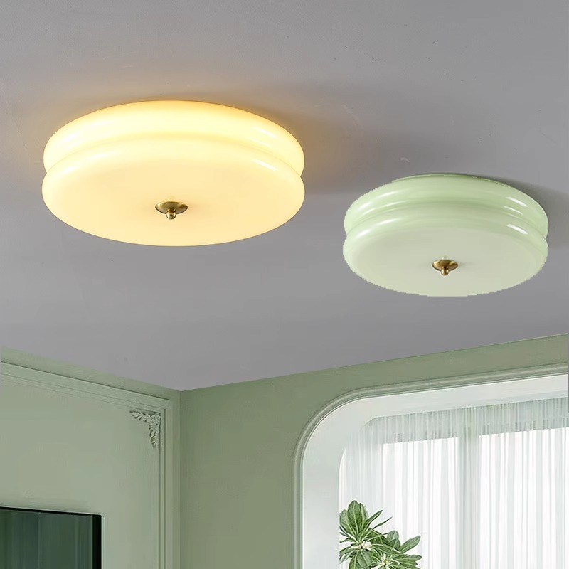 Ventura francesa crema dormitorio principal lámpara de techo de vidrio redonda antigua bolsa casa estudio segundo dormitorio porche lámparas de balcón